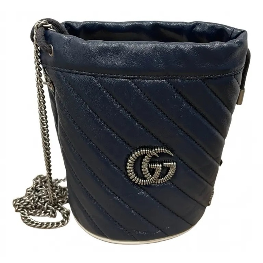 Authentic GUCCI Marmont GG bucket chain leather bag
